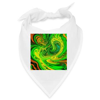 Psychedelische Farbwirbel Grün - Bandana - Weiß - Vorne