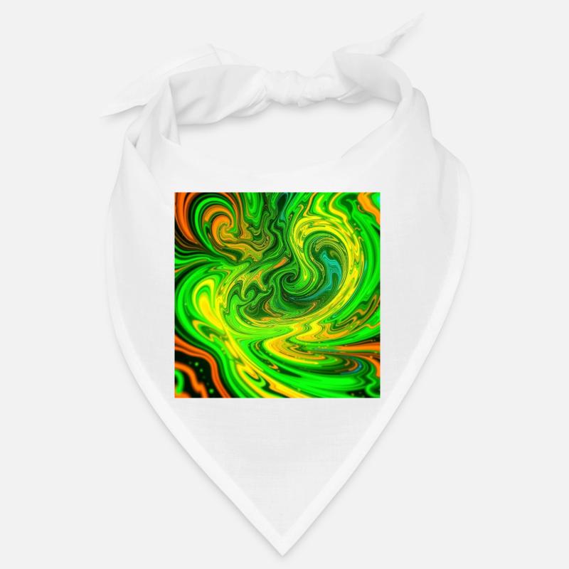 La couleur psychédélique tourbillonne en vert Bandana