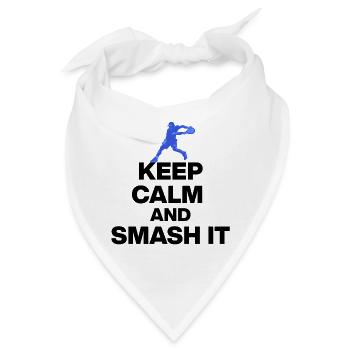 KEEP CALM AND SMASH IT, PADEL POWER SPORT. Schwarz - Bandana - Weiß - Vorne