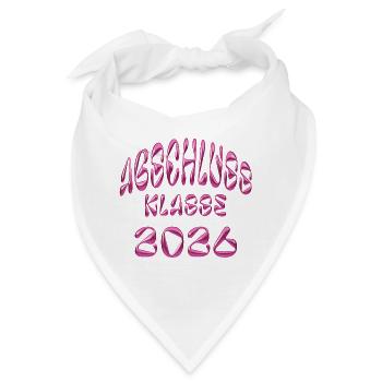 Abschlussklasse 2026 Glanz - Bandana - Weiß - Vorne
