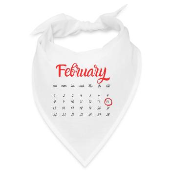 Februar Kalender im Rote Script -Valentine's  Day - Bandana - Weiß - Vorne