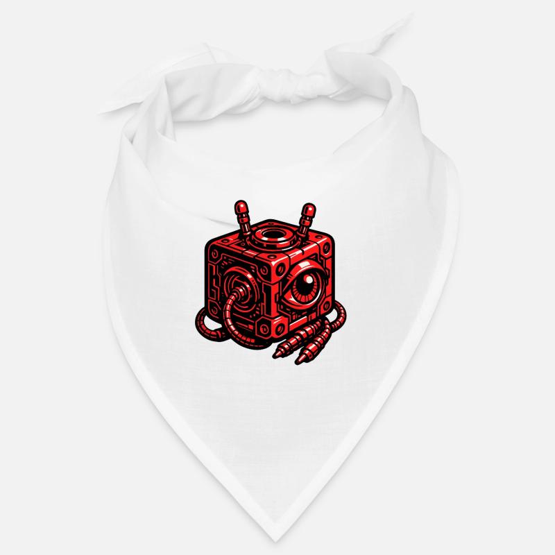 Red cube robot with eye Bandana