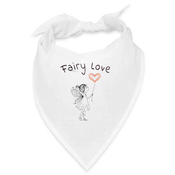 Fairy Love - Kleine Fee mit Herzluftballon - Bandana - Weiß - Vorne