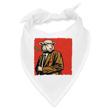 Lamm im Anzug mit Pfeife - Bandana - Weiß - Vorne