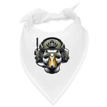 Taktische Ente mit Headset - Bandana - Weiß - Vorne