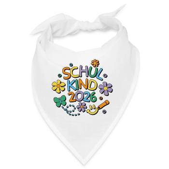 Schulkind 2026 Einschulung Schulanfang - Bandana - Weiß - Vorne