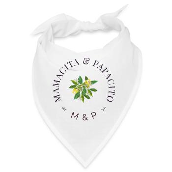 Blumenwappen MamaMacita & PapaGito - Bandana - Weiß - Vorne