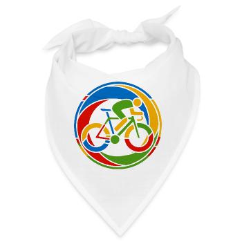 Buntes Fahrrad Rennrad Kunst Motiv - Bandana - Weiß - Vorne