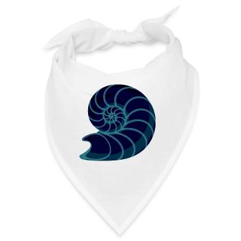 Neon Blaue ammonit Spirale - Bandana - Weiß - Vorne