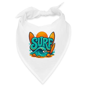 Sunset Surf Wortkunst - Bandana - Weiß - Vorne