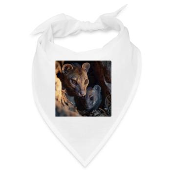 Fossa mit Jungtier – Schutz & Verbundenheit - Bandana - Weiß - Vorne