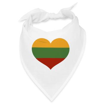 Litauische Herzflagge - Bandana - Weiß - Vorne