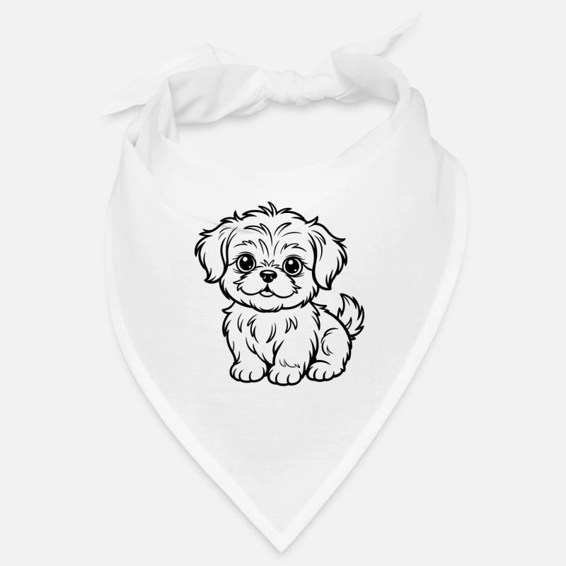 Dessin au trait du Chien Câlin Bandana