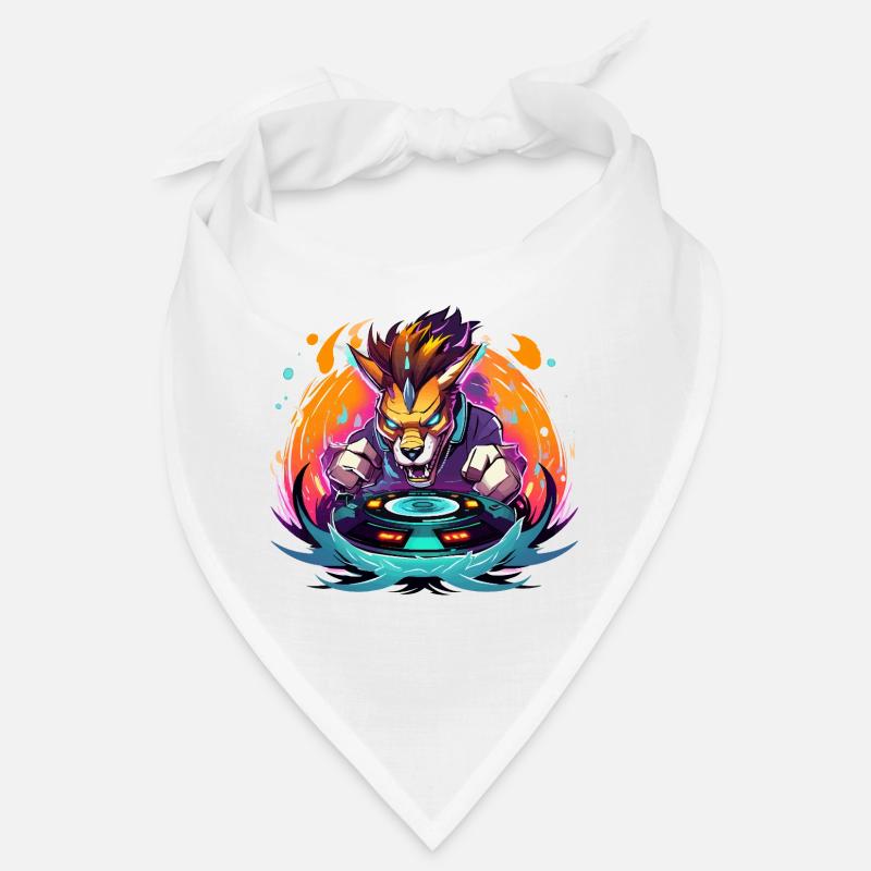 Wolf DJ Neon Fire Bandana