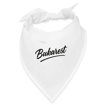 Bukarest Script Vintage Logo - Bandana - Weiß - Vorne
