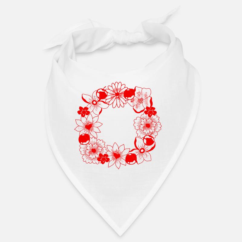 Roter Blütenkreisrahmen Bandana