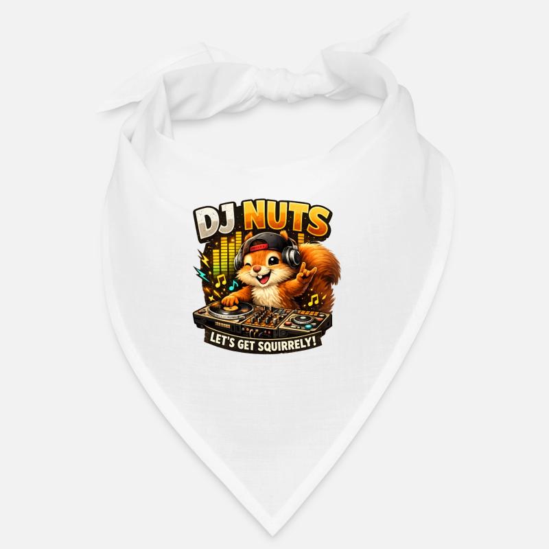 Eichhörnchen DJ Nuts süßes Squirrel lustig - Bandana - Weiß