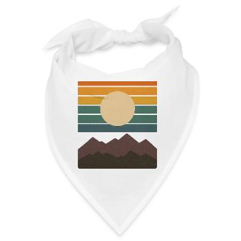 Retro Sonnenuntergang Bergland Muster geschenkidee - Bandana - Weiß - Vorne
