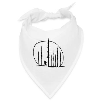 Waldpfad Radler Silhouette geschenkidee Freunde  - Bandana - Weiß - Vorne