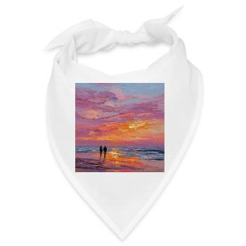 Sonnenuntergang - Bandana - Weiß - Vorne