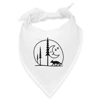 Mondnächtliche Fuchs-Wald Silhouette Fans geschenk - Bandana - Weiß - Vorne