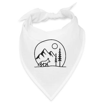 Waldwolf Mondlandschaft Fans Geschenkkarte freunde - Bandana - Weiß - Vorne