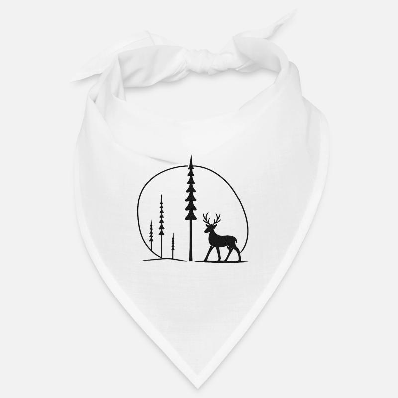 Idée cadeau de silhouette de cerf dans le cercle de la forêt Bandana