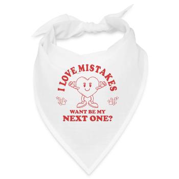 Love Mistakes – Lustiger Retro Anmachspruch - Bandana - Weiß - Vorne