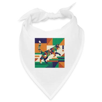 Geometrischer Tiger Farbspiel - Bandana - Weiß - Vorne