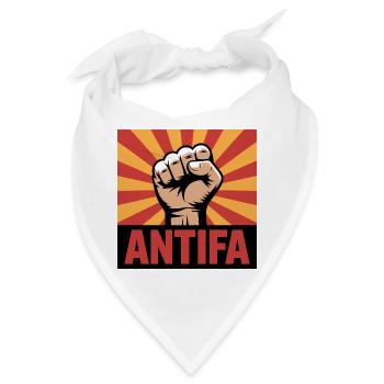 Antifa - Antifascist Merch - Bandana - Weiß - Vorne