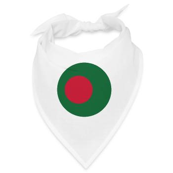 Runde bangladeschische Flagge - Bandana - Weiß - Vorne