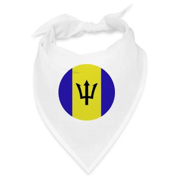 Runde Barbados-Flagge - Bandana - Weiß - Vorne