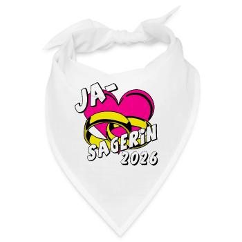 Junggesellenabschied , JGA Braut Ja Sagerin 2026 - Bandana - Weiß - Vorne
