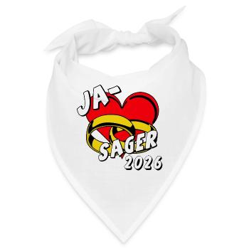Junggesellenabschied,JGA Bräutigam - Ja Sager 2026 - Bandana - Weiß - Vorne