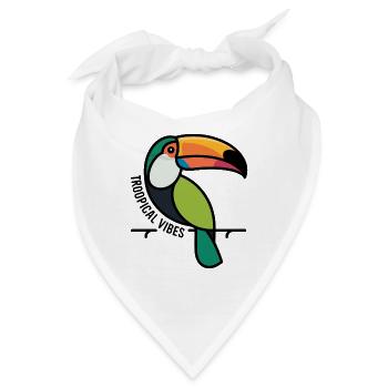 Bunter Tukan Tropische Vibes - Bandana - Weiß - Vorne