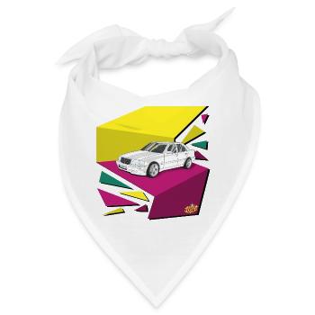 Retro Auto Neonflächen 80‘s - Bandana - Weiß - Vorne