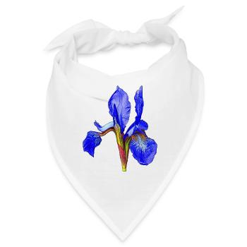 Blaue Iris Schwertlilie Neon Kontrast - Bandana - Weiß - Vorne