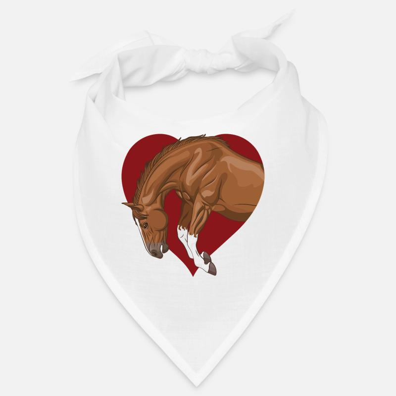 Ein Pferd, das in ein rotes Herz springt Bandana