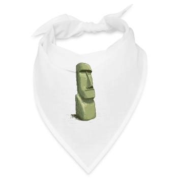 Retro Pixel Art Moai Easter Island Statue - Bandana - Weiß - Vorne