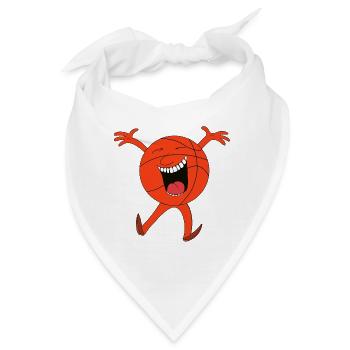 Lachendes Basketball-Maskottchen - Bandana - Weiß - Vorne