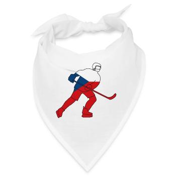 Eishockeyspieler mit tschechischer Flagge - Bandana - Weiß - Vorne