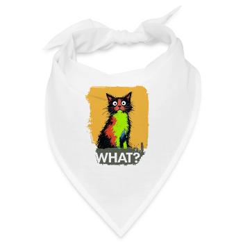 What Katze Farbexplosion - Bandana - Weiß - Vorne