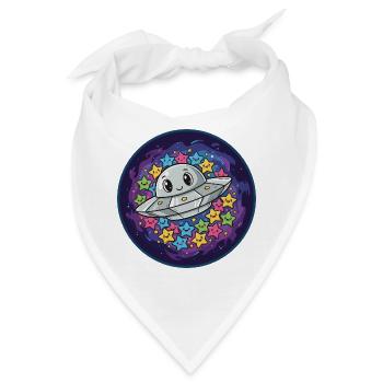 Kuscheliges UFO mit Sternenzauber - Bandana - Weiß - Vorne
