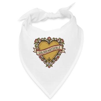 Goldschätzerle - badisches Sprichwort Dialekt - Bandana - Weiß - Vorne