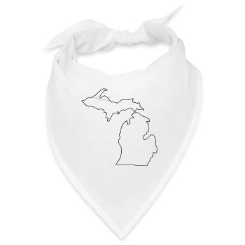 Karte von Michigan - Bandana - Weiß - Vorne