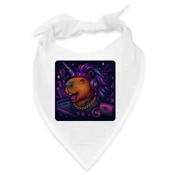 Capybara Einhorn Party - Bandana - Weiß - Vorne