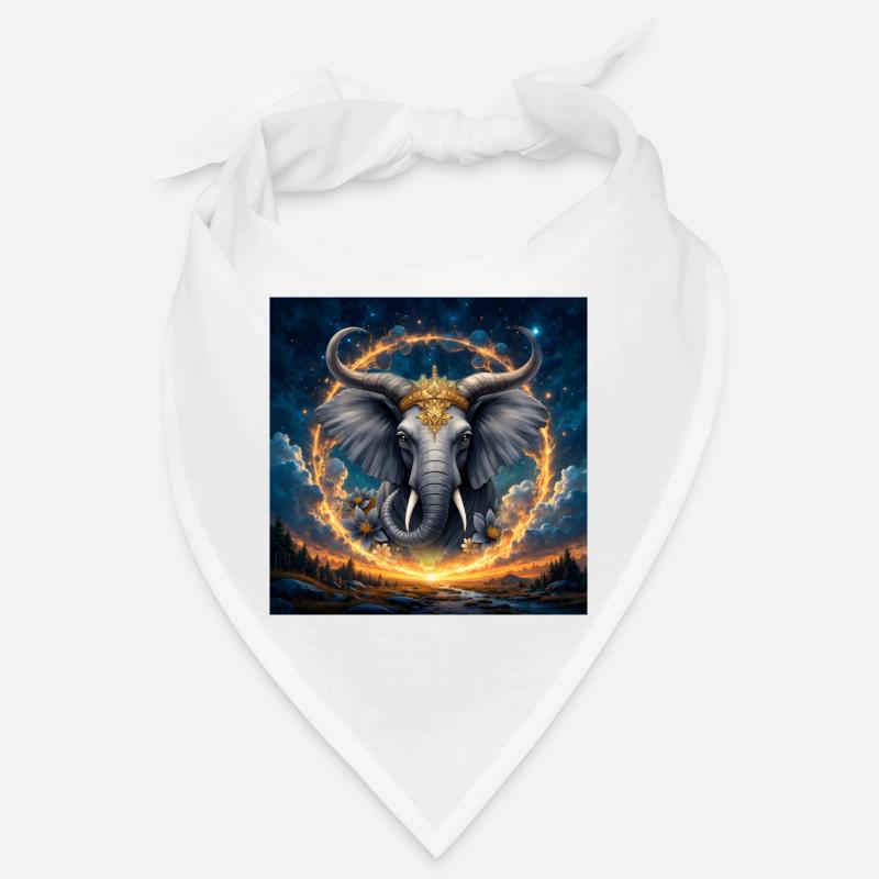 Celestial Elephant with Golden Crown Bandana