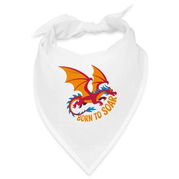 Geboren zum Abheben: Drachenflug - Bandana - Weiß - Vorne