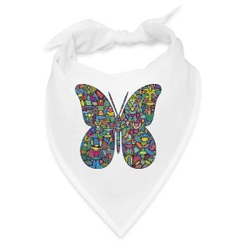 Farbspektakel-Schmetterling - Bandana - Weiß - Vorne