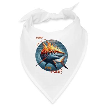 Fire-Tiger 1986 – Der brennende Tigerhai - Bandana - Weiß - Vorne